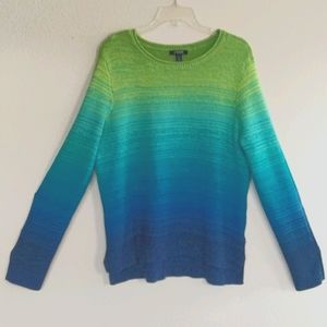 CHAPS Ralph Lauren Midweight Cotton Ombré Sweater